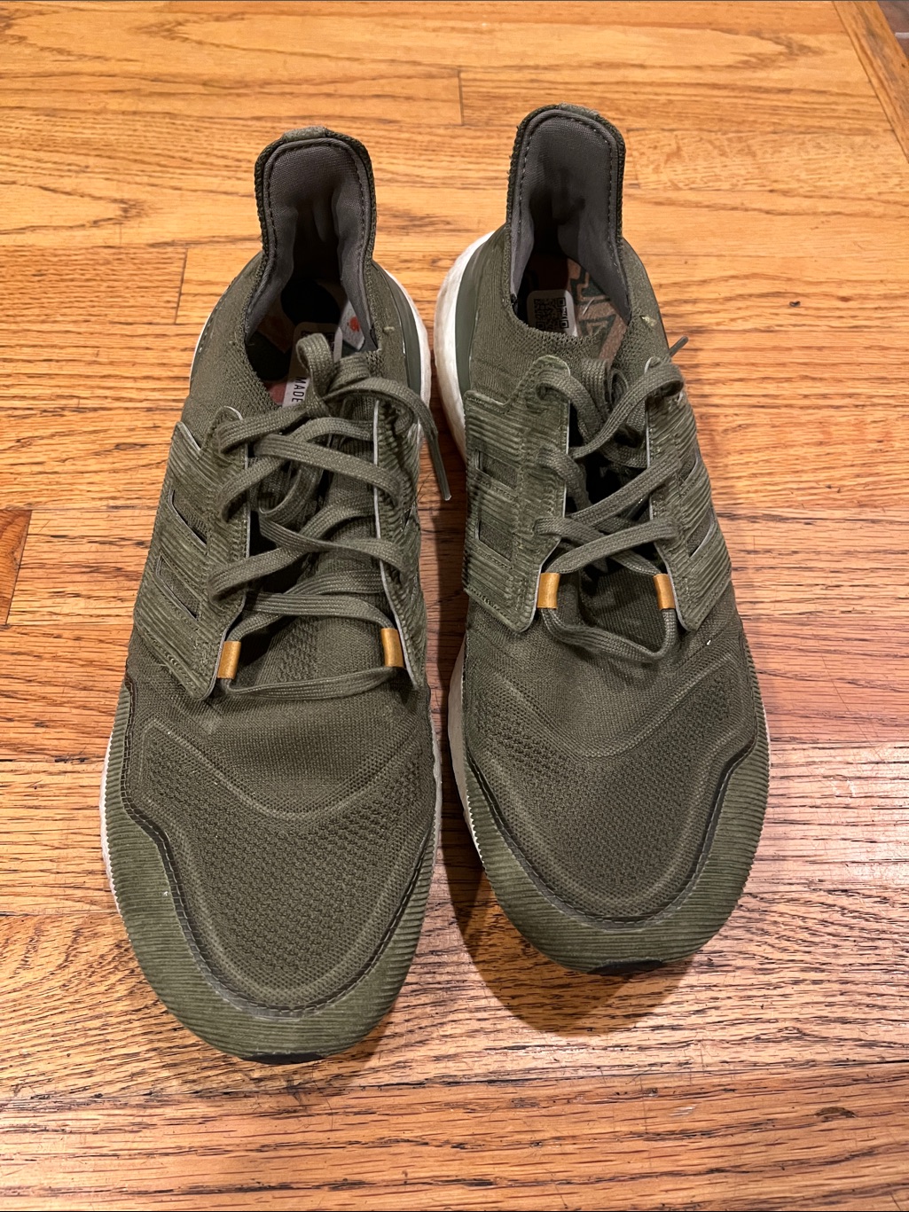 Adidas Ultraboost Men's Olive Green Knit Athletic Size 12 M